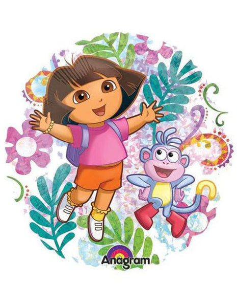 Globo holográfico de Dora la Exploradora con anagrama de 18 pulgadas