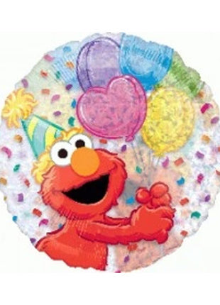 Globo holográfico transparente de cumpleaños de Elmo con anagrama de 18 pulgadas