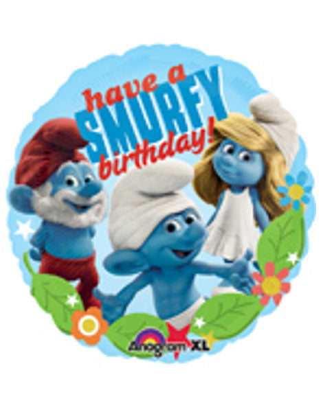 18in Anagram Smurfs Happy Birthday Balloon
