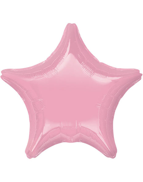 Globo estrella rosa perla iridiscente con anagrama de 18 pulgadas