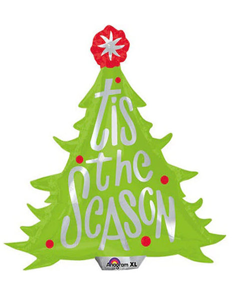 34in Anagram Tis The Season Tree Balloon - Joker Party Supply