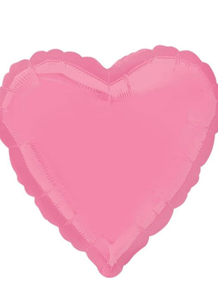 Globo con forma de corazón de color rosa chicle brillante con anagrama de 18 pulgadas