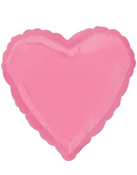 Globo con forma de corazón de color rosa chicle brillante con anagrama de 18 pulgadas