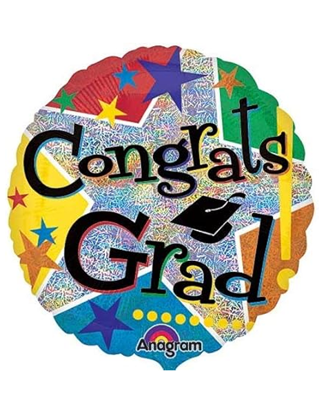 32in Anagram Congrats Graduation Stars Balloon