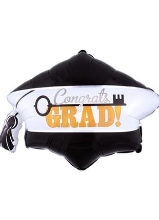 Globo de birrete con anagrama de 31 pulgadas "Felicitaciones al graduado", clave para el éxito