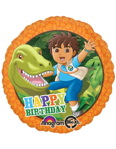 Globo de feliz cumpleaños con anagrama de 18 pulgadas "Go Diego Go"