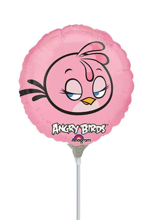 Globo rosa de Angry Brids con anagrama de 9 pulgadas (se requiere sellado térmico)