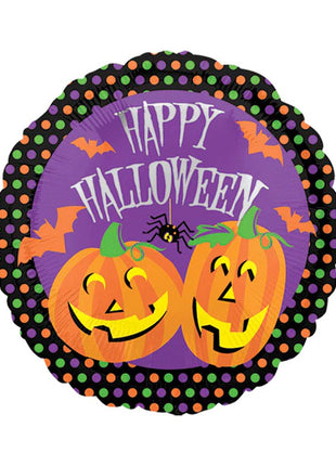 Globo ValuePlus Happy Halloween Pumpkins de 18 pulgadas