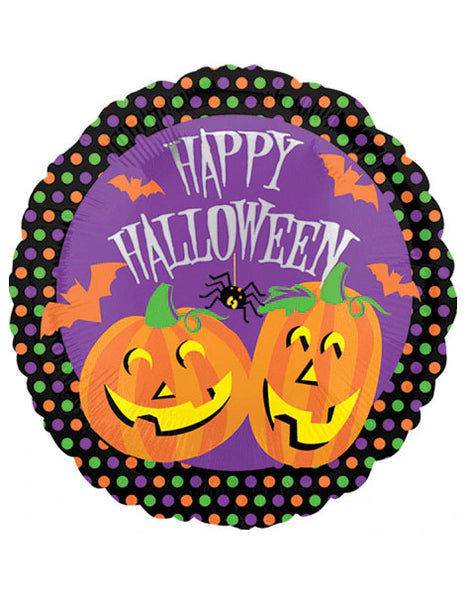 Globo ValuePlus Happy Halloween Pumpkins de 18 pulgadas