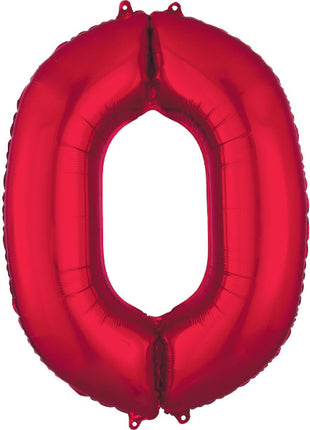 34in Anagram Red Number 0 Balloon - Joker Party Supply