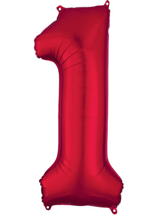 34in Anagram Red Number 1 Balloon - Joker Party Supply