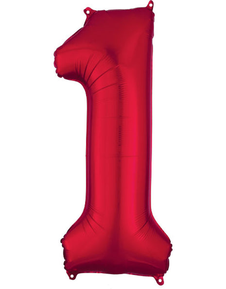 34in Anagram Red Number 1 Balloon - Joker Party Supply