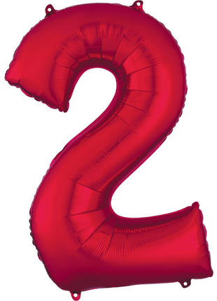 34in Anagram Red Number 2 Balloon - Joker Party Supply