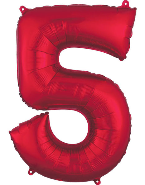 34in Anagram Red Number 5 Balloon - Joker Party Supply