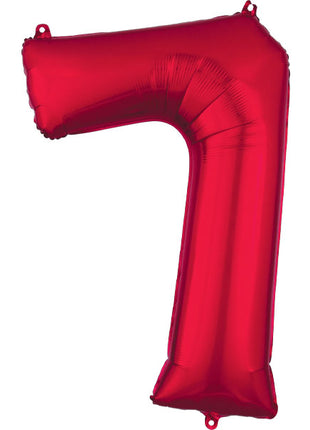 34in Anagram Red Number 7 Balloon - Joker Party Supply