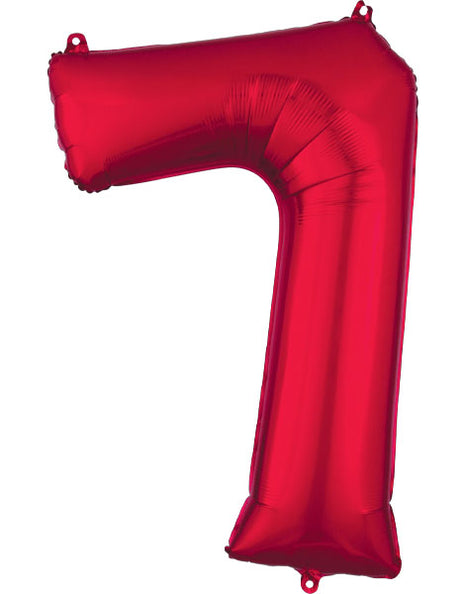 34in Anagram Red Number 7 Balloon - Joker Party Supply