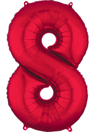34in Anagram Red Number 8 Balloon - Joker Party Supply
