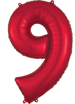 34in Anagram Red Number 9 Balloon - Joker Party Supply