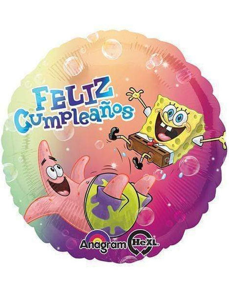 Globo de Feliz Cumpleaños de Bob Esponja con anagrama de 18 pulgadas