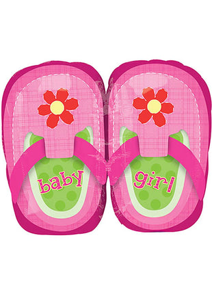 Globo con anagrama de 22 pulgadas para bebé niña con bonitos zapatos rosas