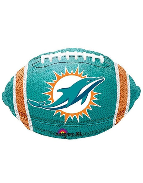 Globo de fútbol americano de los Miami Dolphins con anagrama de 18 pulgadas