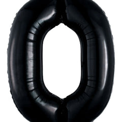 34in Anagram Black Number 0 Balloon - Joker Party Supply