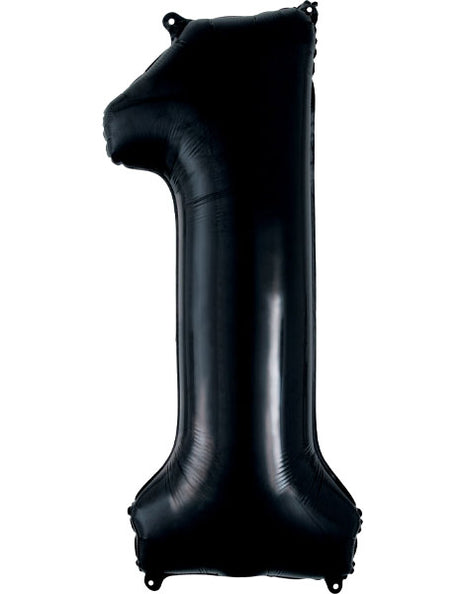 34in Anagram Black Number 1 Balloon - Joker Party Supply