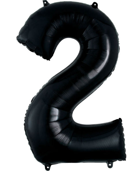 34in Anagram Black Number 2 Balloon - Joker Party Supply