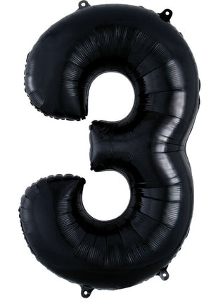 34in Anagram Black Number 3 Balloon - Joker Party Supply