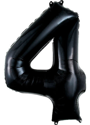 34in Anagram Black Number 4 Balloon - Joker Party Supply