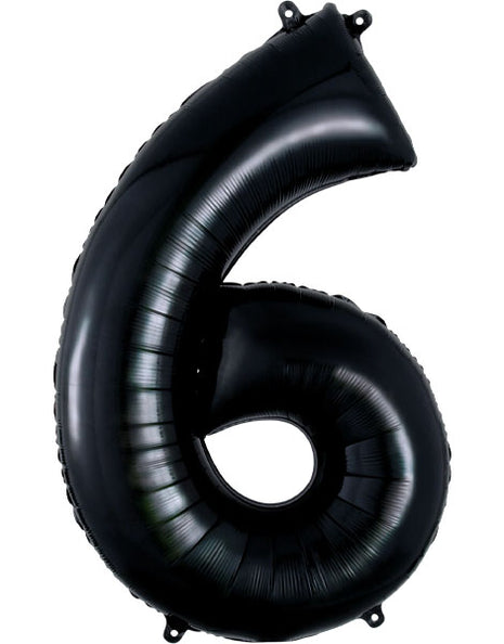 34in Anagram Black Number 6 Balloon - Joker Party Supply