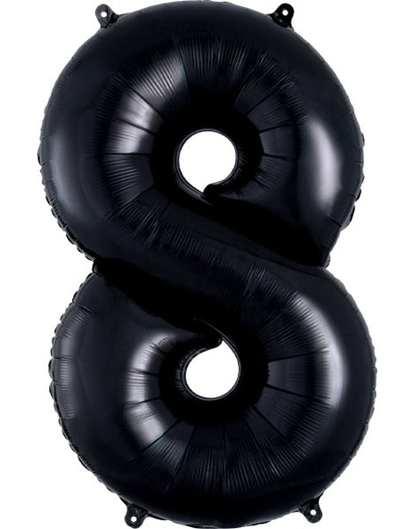 34in Anagram Black Number 8 Balloon - Joker Party Supply
