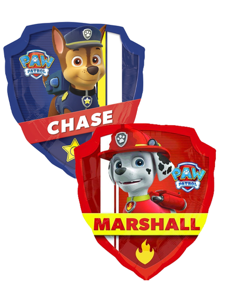 27in Anagram Paw Patrol Chas & Marshall Balloon - Joker Party Supply