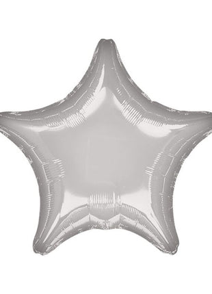 Globo de estrella plateada con anagrama de 18 pulgadas