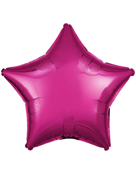 Globo de estrella fucsia con anagrama de 18 pulgadas