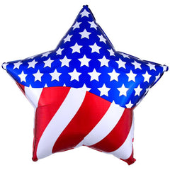28in Anagram American Flag Star Balloon - Joker Party Supply