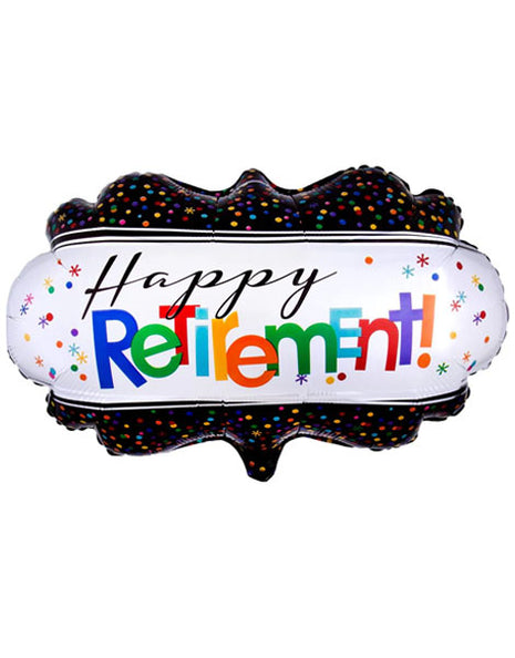 Globo de 27 pulgadas con anagrama "¡Feliz jubilación!"