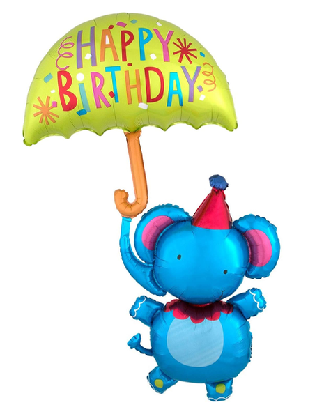 27in Anagram Happy Birthday Circus Elephant Balloon - Joker Party Supply