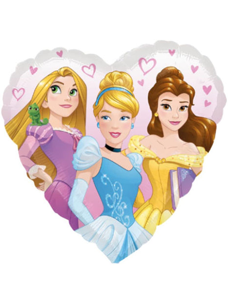 Globo de corazón con anagrama de princesas Disney de 18 pulgadas