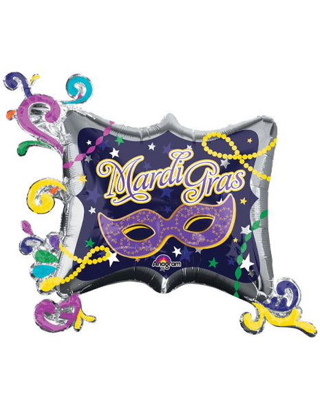 34in Anagram Mardi Gras Frame Balloon - Joker Party Supply