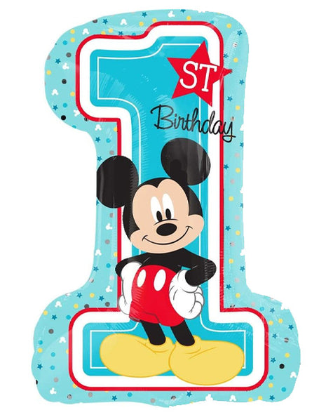 28in Anagram Mickey 1st Birthday Balloon - Joker Party Supply