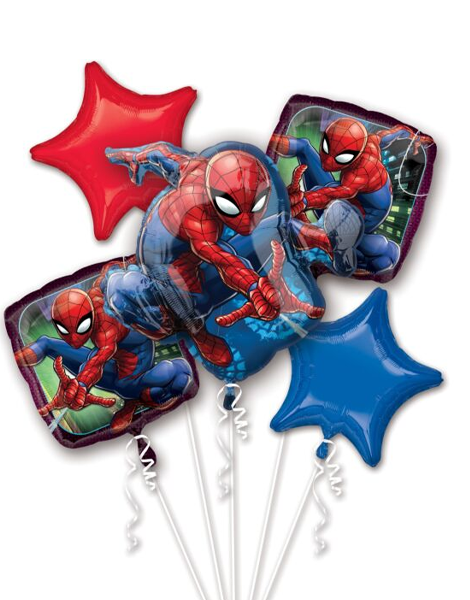 Anagram Spider-Man Webbed Wonder Bouquet Balloons 5pc - Joker Party Supply