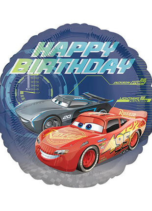 Globo de feliz cumpleaños de Cars 3 con anagrama de 18 pulgadas