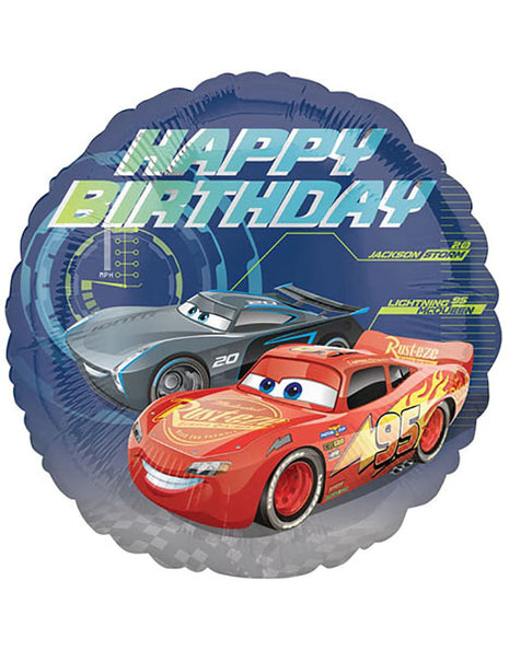 Globo de feliz cumpleaños de Cars 3 con anagrama de 18 pulgadas