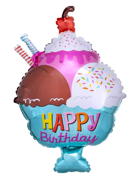 23in Anagram Ice Cream Sundae Happy Birthday Balloon - Joker Party Supply
