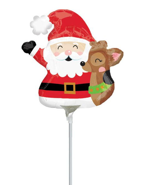 14in Anagram Santa And Reindeer Balloon (Heat Seal Required)