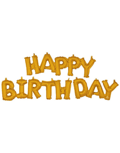 Anagram Air-Filled Gold Happy Brithday Balloon - Joker Party Supply