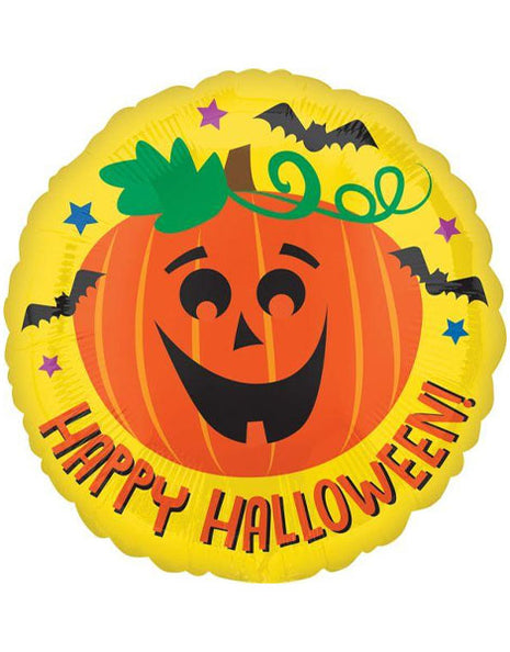 Globo de calabaza y murciélagos de Halloween con anagrama de 18 pulgadas