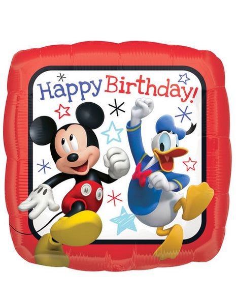 Globo de feliz cumpleaños de Mickey Roadster Racers con anagrama de 18 pulgadas