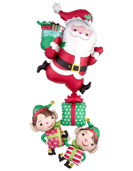 63in Anagram Santa & Elves Stacker Balloon - Joker Party Supply